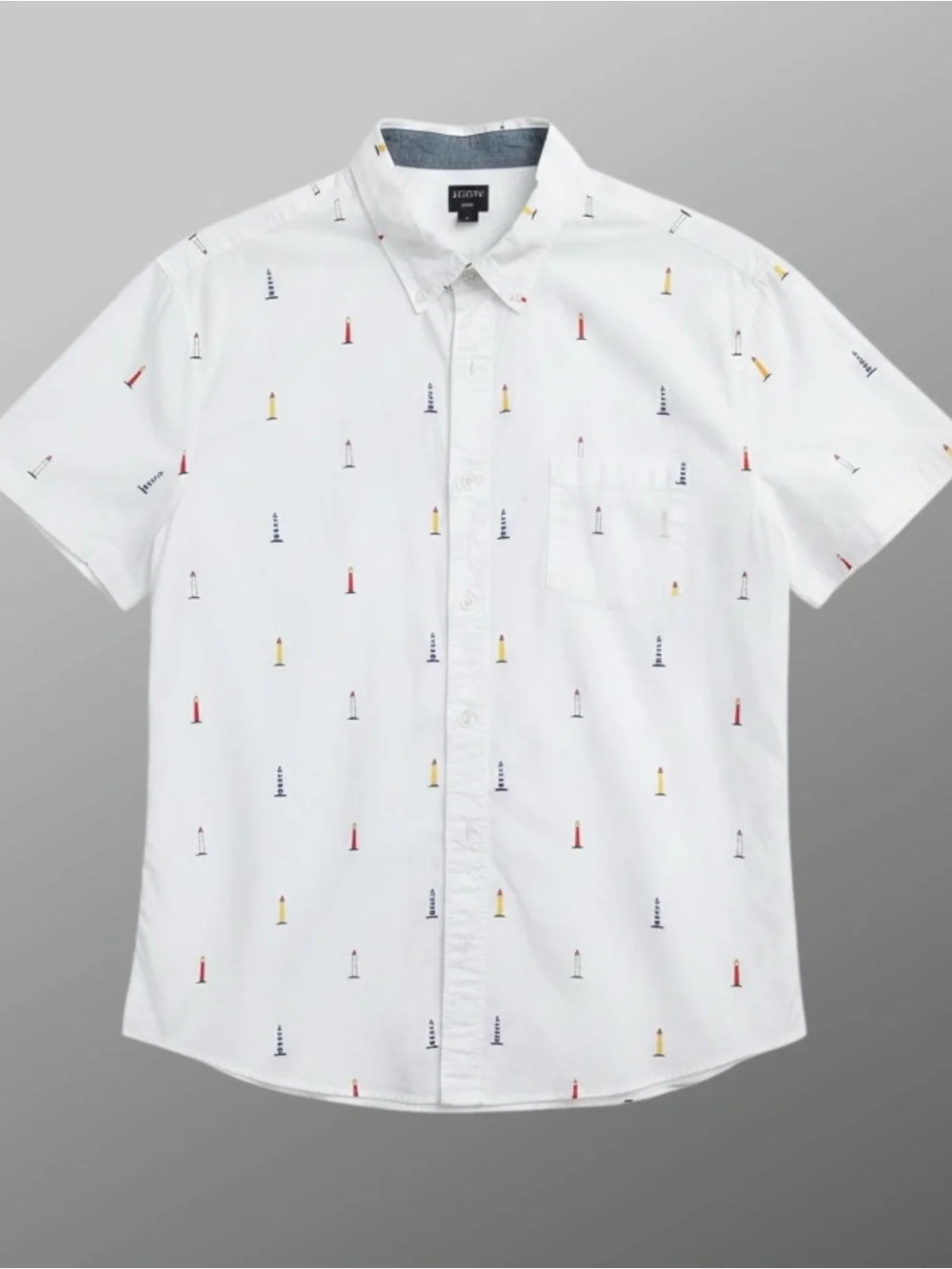 J. Crew Lighthouse Print Button Down Shirt Men’s XL Coastal Nautical